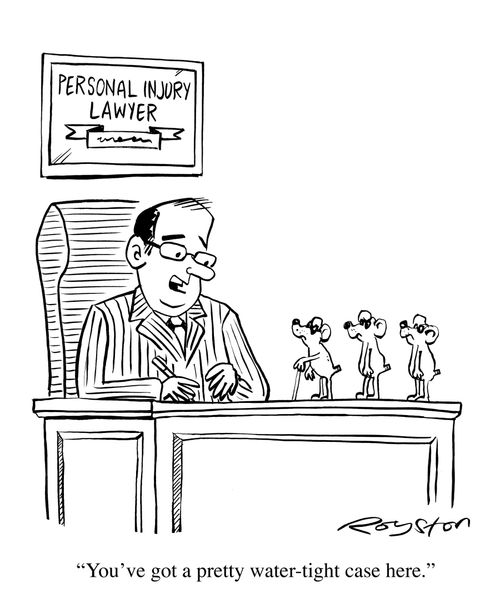 Three blind mice see personal injury lawyer: 'You've got a water-tight case here.'