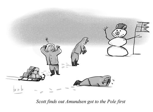 Scott finds Amundsen got to Pole first and cries