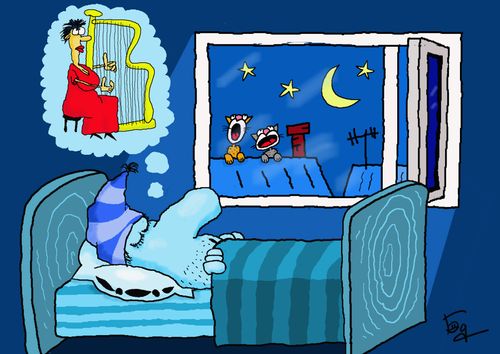 Sweet dreams induced by screaming cats