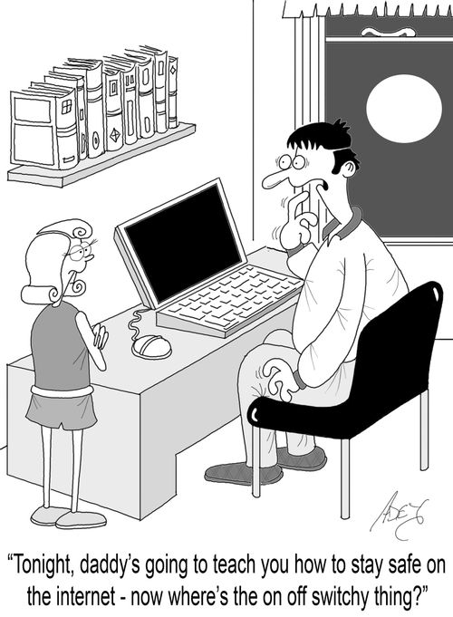 "Tonight, Daddy's going to teach you how to stay save on the internet."