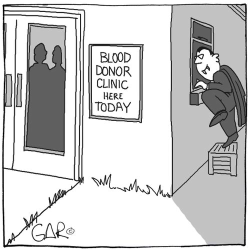 Blood donor clinic - here today.