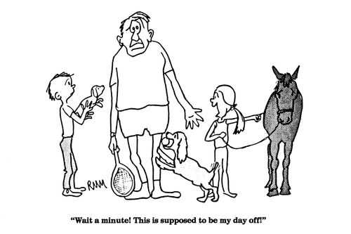'Wait a minute!  This is supposed to be my day off!'