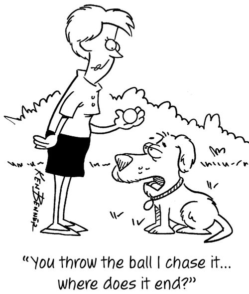 "You throw the ball I chase it...where does it end?"