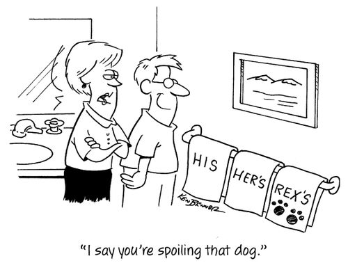 "I say you're spoiling that dog."