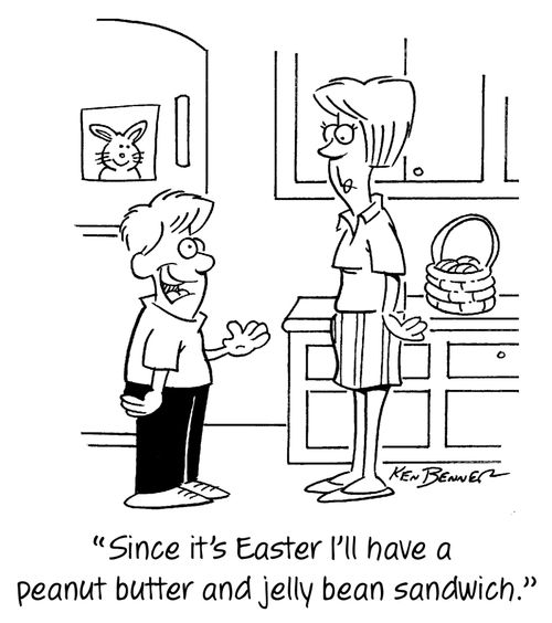 "Since it's Easter I'll have a peanut butter and jelly bean sandwich."