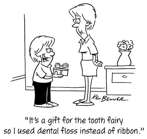 "It's a gift for the tooth fairy so I used dental floss instead of ribbon."