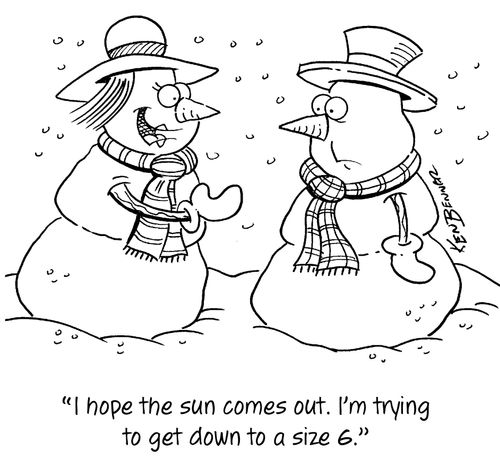 "I hope the sun comes out. I'm trying to get down to a size 6."