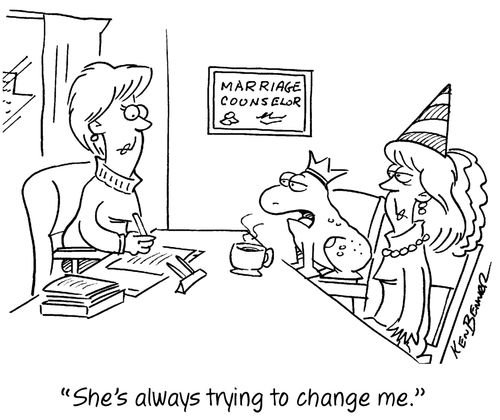"She's always trying to change me."