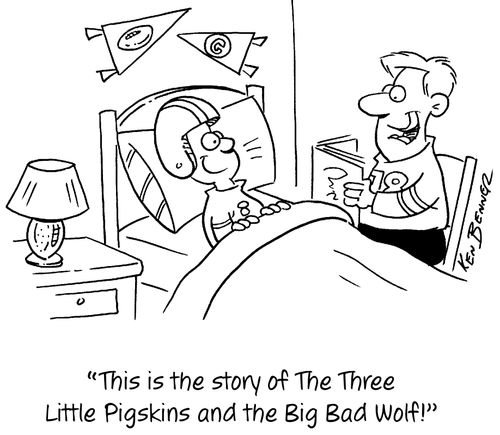 "This is the story of the Three Liitle Pigskins and the Big Bad Wolf!"