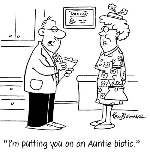 "I'm putting you on an Auntie biotic."