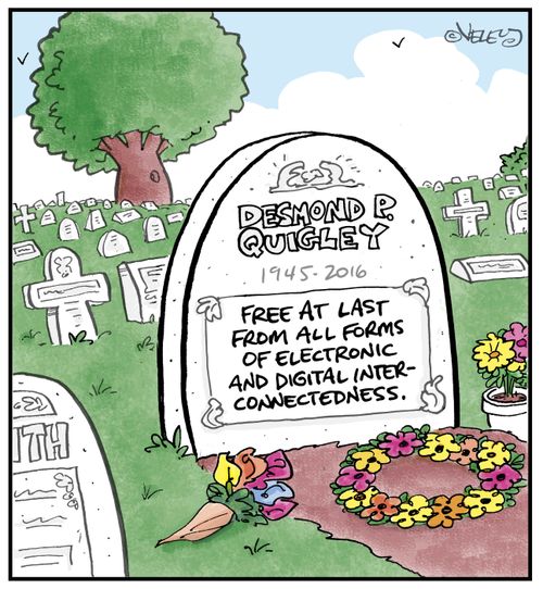 Free at last from all forms of electronic and digital interconnectedness!