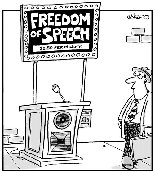Freedom of Speech: $2.50 per minute.