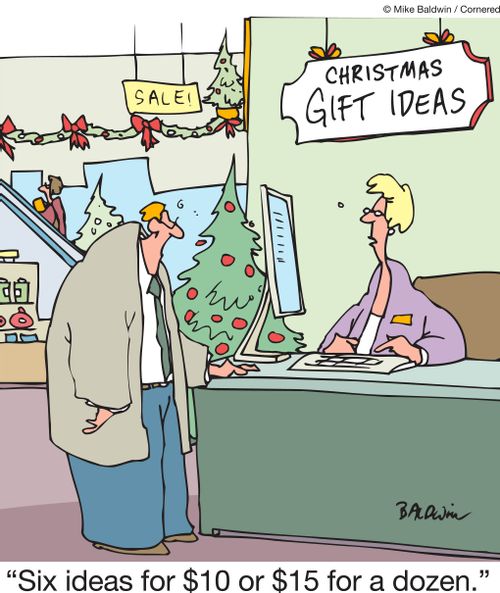 "Six ideas for $10 or $15 for a dozen."