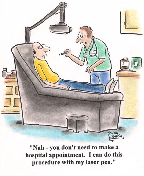 Doctor to patient: 'Nah - you don't need to make a hospital appointment. I can do this procedure with a laser pen.'