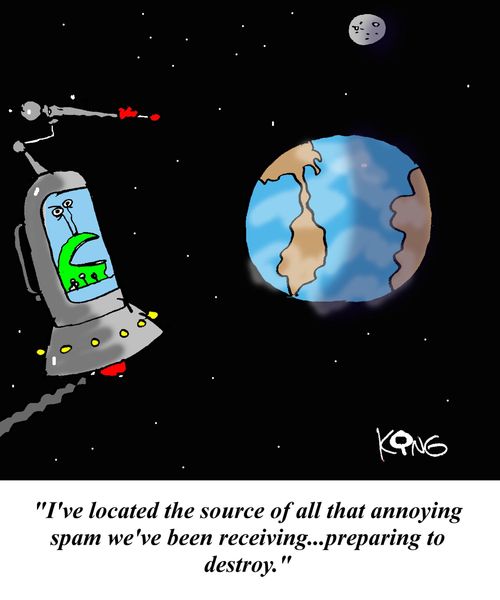 'I've located the source of all that annoying spam we've been receiving...preparing to destroy.'