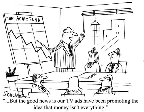 '...But the good news is TV ads have been promoting the idea that money isn't everything.'