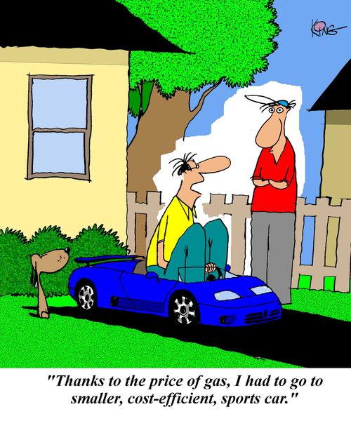 'Thanks to the price of gas, I had to go to smaller, cost-efficient, sports car.'