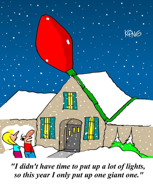 'I didn't have time to put up a lot of lights, so this year I only put up one giant one.'