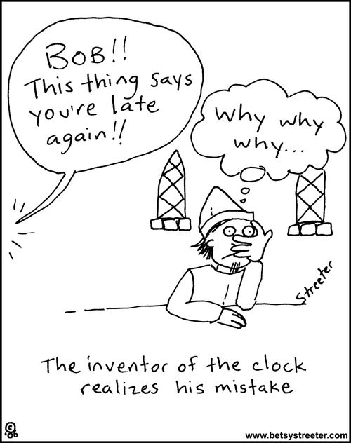 The inventor of the clock realizes his mistake