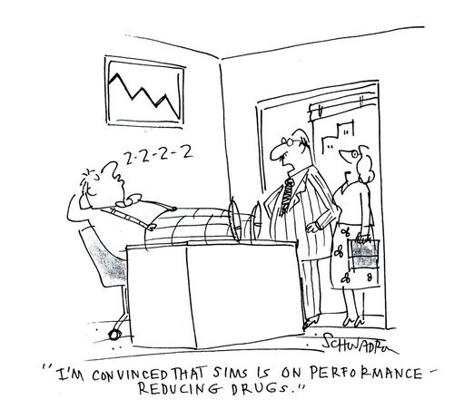 'I'm convinced that Sims is on performance reducing drugs.'