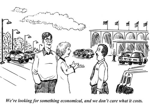 'We're looking for something economical, and we don't care what it costs.'
