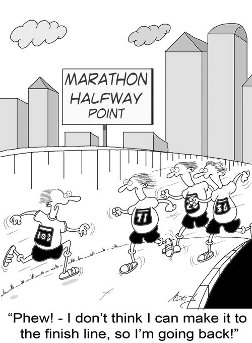 "I don't think I can make the finish line, so I'm going back!"