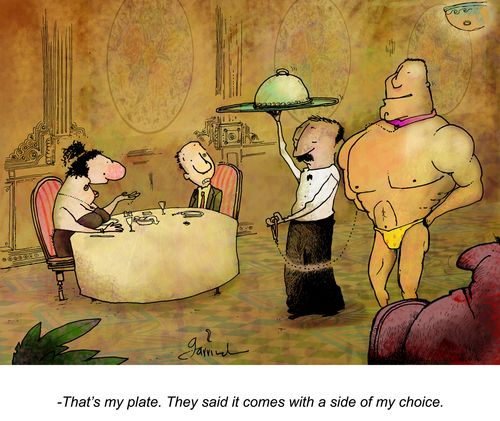"That's my plate. They said it comes with a side of my choice."