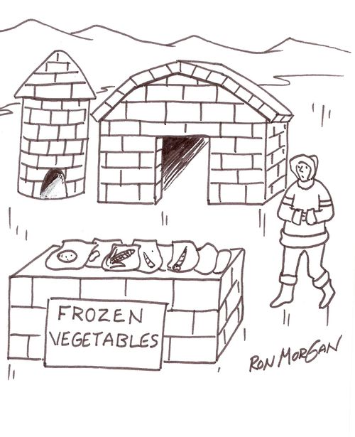 North woman sells frozen vegetables.
