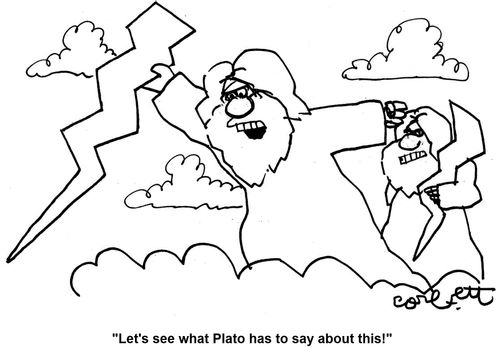 'Let's see what Plato has to say about this!'
