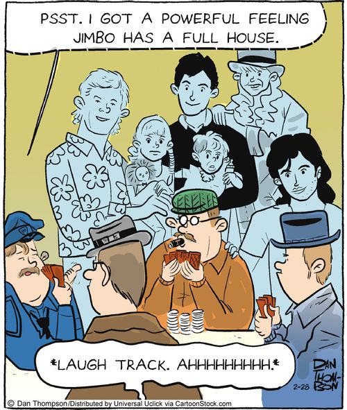 'Psst. I got a powerful feeling Jimbo has a full house.'