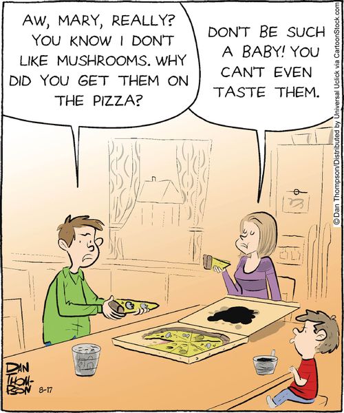 'Don't be such a baby! You can't even taste them.'