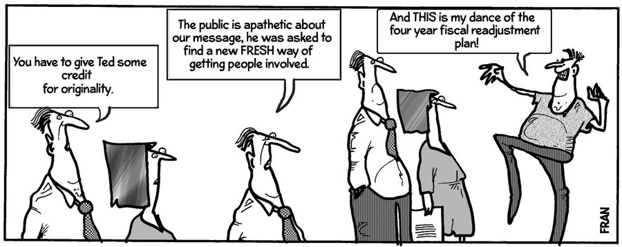 "The public is apathetic about our message, he was asked to find a new fresh way of getting people involved."
