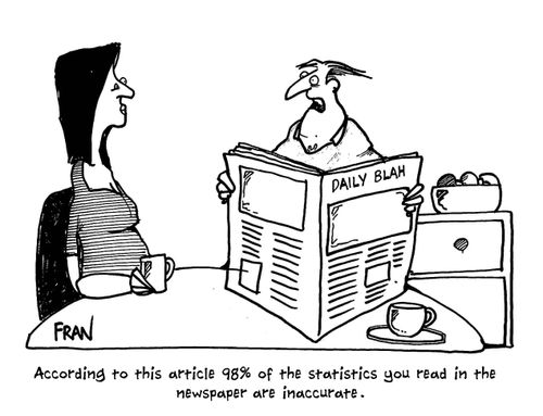 "According to this article 98% of the statistics you read in the newspaper are inaccurate."