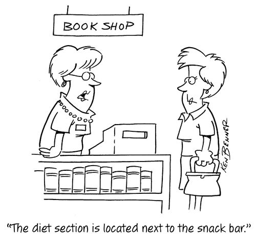 "The diet section is located next to the snack bar."