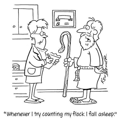 "Whenever I try counting my flock I fall asleep."