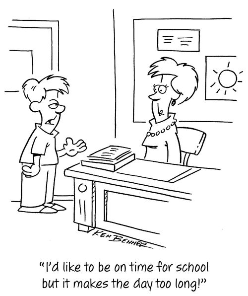 "I'd like to be on time for school but it makes the day too long!"