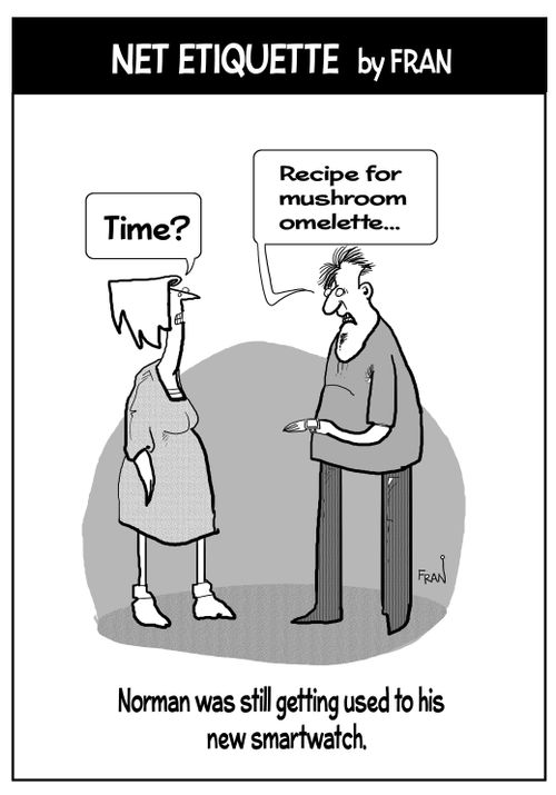 Norman was still getting used to his new smartwatch.