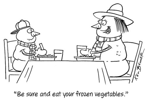 "Be sure and eat your frozen vegetables."