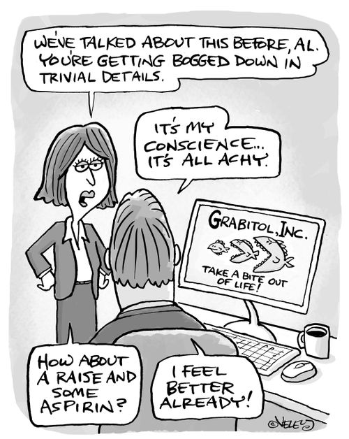 "It's my conscience... It's all achy"