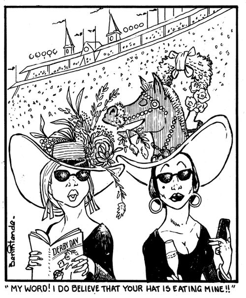 "My word! I do believe that your hat is eating mine!!"