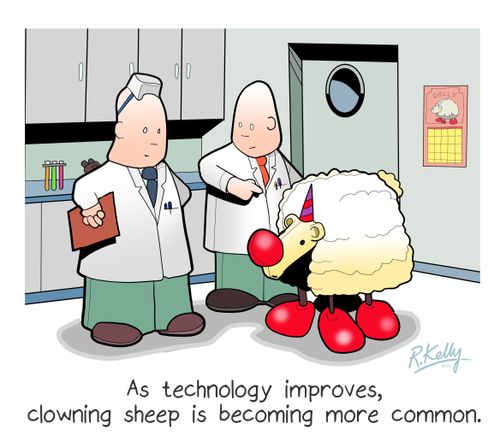 As technology improves, clowning sheep is becoming more common.