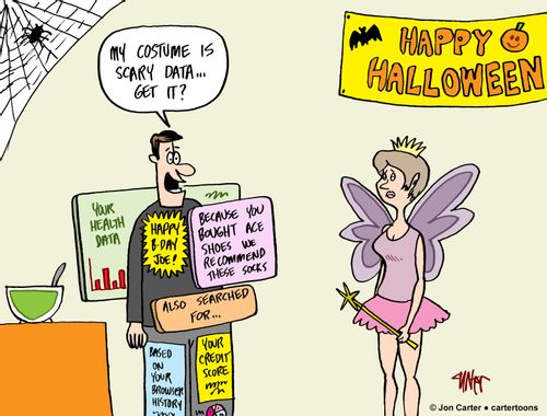 'My costume is scary data ... get it?'