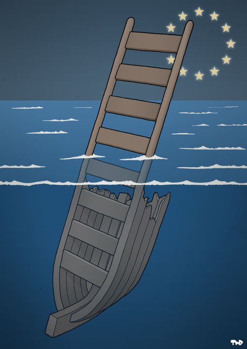 Migrant stairway to Europe