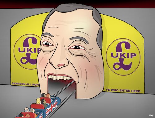 British Citizens ride a UKIP roller coaster.