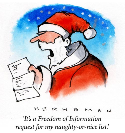 "It's a Freedom of Information request for my naughty-or-nice list."