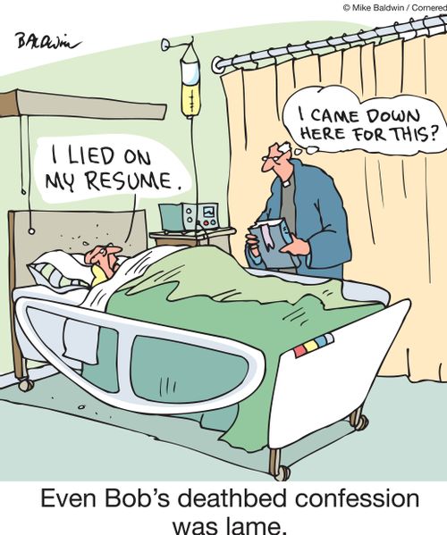 Even Bob's deathbed confession was lame.