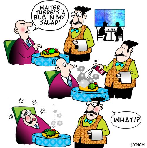 'Waiter there's a bug in my salad.'