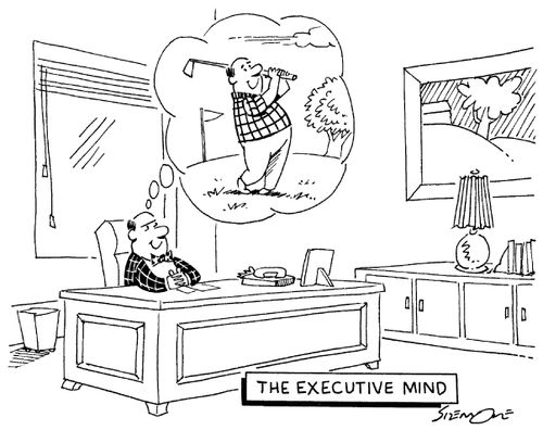 'The executive mind' (thinking about golf).