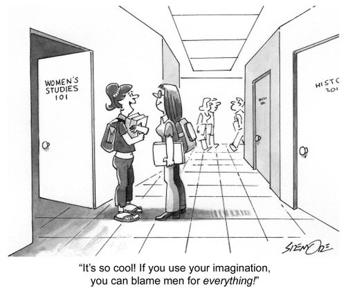 'It's so cool! If you use your imagination, you can blame men for everything!'
