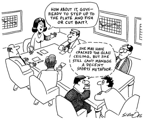 '...she still can't manage a decent sports metaphor.'